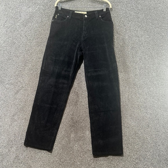 Cabelas Casuals Pants - Cabelas Corduroy Pants Women 12 Black Straight Leg‎ 5 Pocket Casual Academia